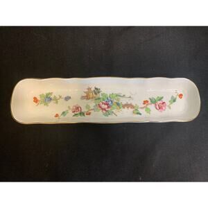 Crown Staffordshire England Fine Bone China Pagoda Pen Tray 8 1/2" x 2-1/8"
